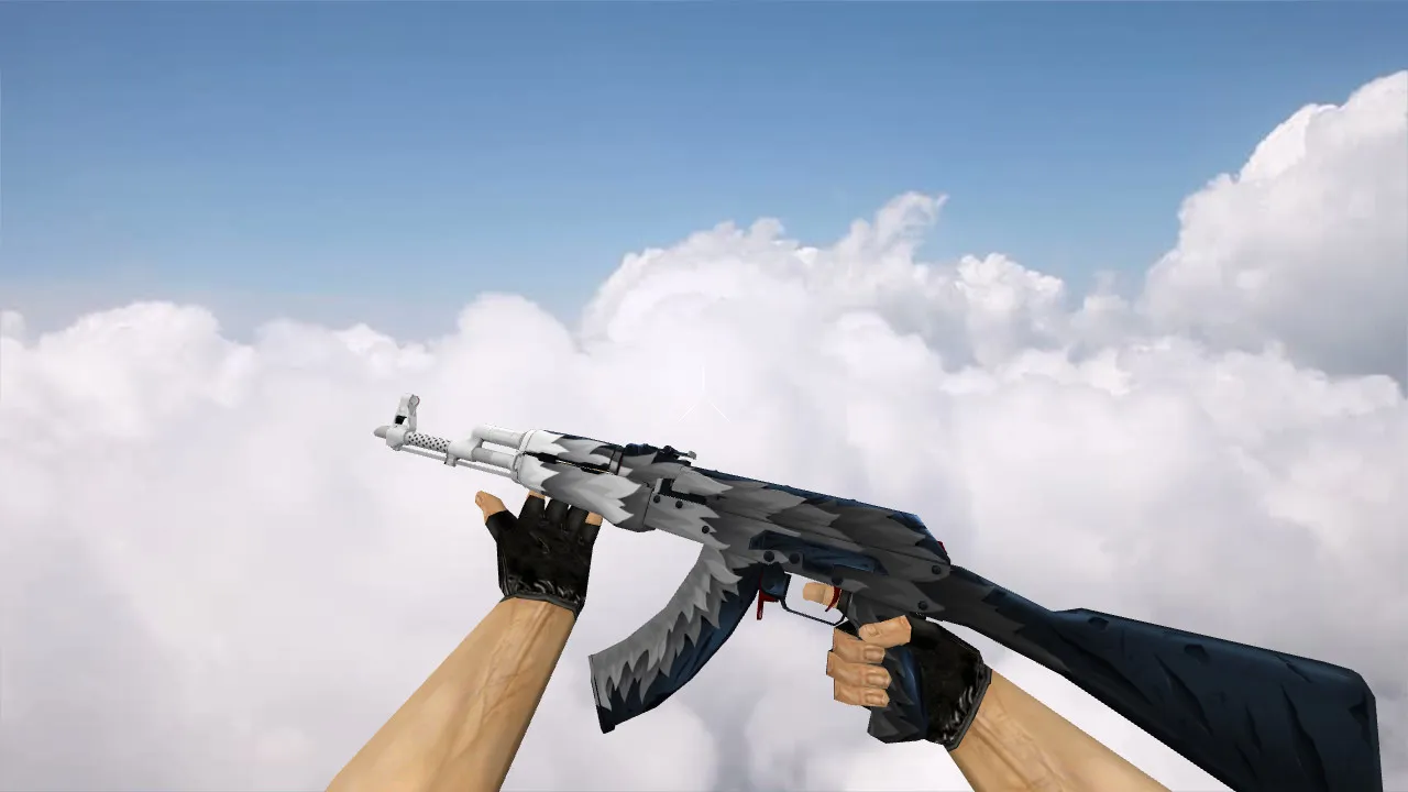 Скачать v_ak47 w_ak47 p_ak47 «White Fang» модель АК-47 для CS 1.6 с звуками и анимацией осмотра - Скриншот