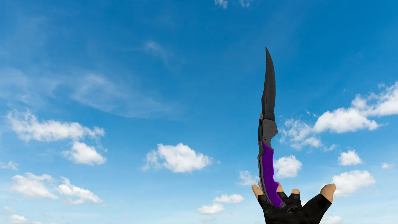 Модель ножа Falchion «Ультрафиолет» v_ p_ w_ для CS 1.6: звуки, анимации осмотра и качество текстур — скриншот 2