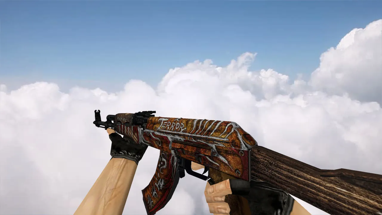 Скачать Модель v_ak47 АК-47 Scarecrow для CS 1.6: p_ и w_ версии, звук, анимация осмотра, текстуры - Скриншот