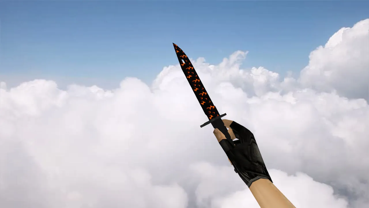 Модель Bayonet «Пламя» v_ для CS 1.6: p_, w_ нож, звуки, анимации осмотра, текстуры — скриншот 2