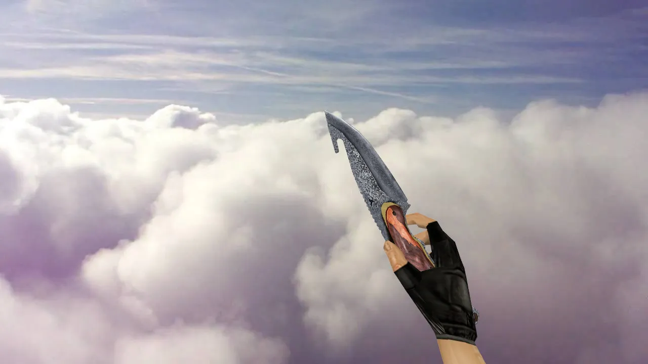 Скачать Модель «Gut Knife Bushcraft» для CS 1.6: v_ и p_ модели, звук, анимация осмотра и текстуры - Скриншот