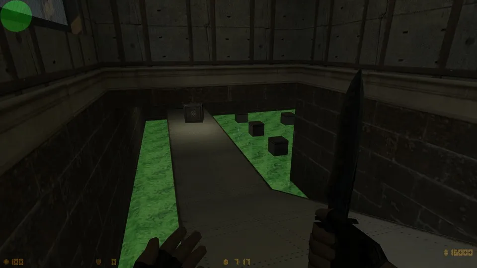 Скачать deathrun_toxic_pg для CS 1.6: карта для тренировки, тактика за CT и T, точки ловушек и прохождение - Скриншот