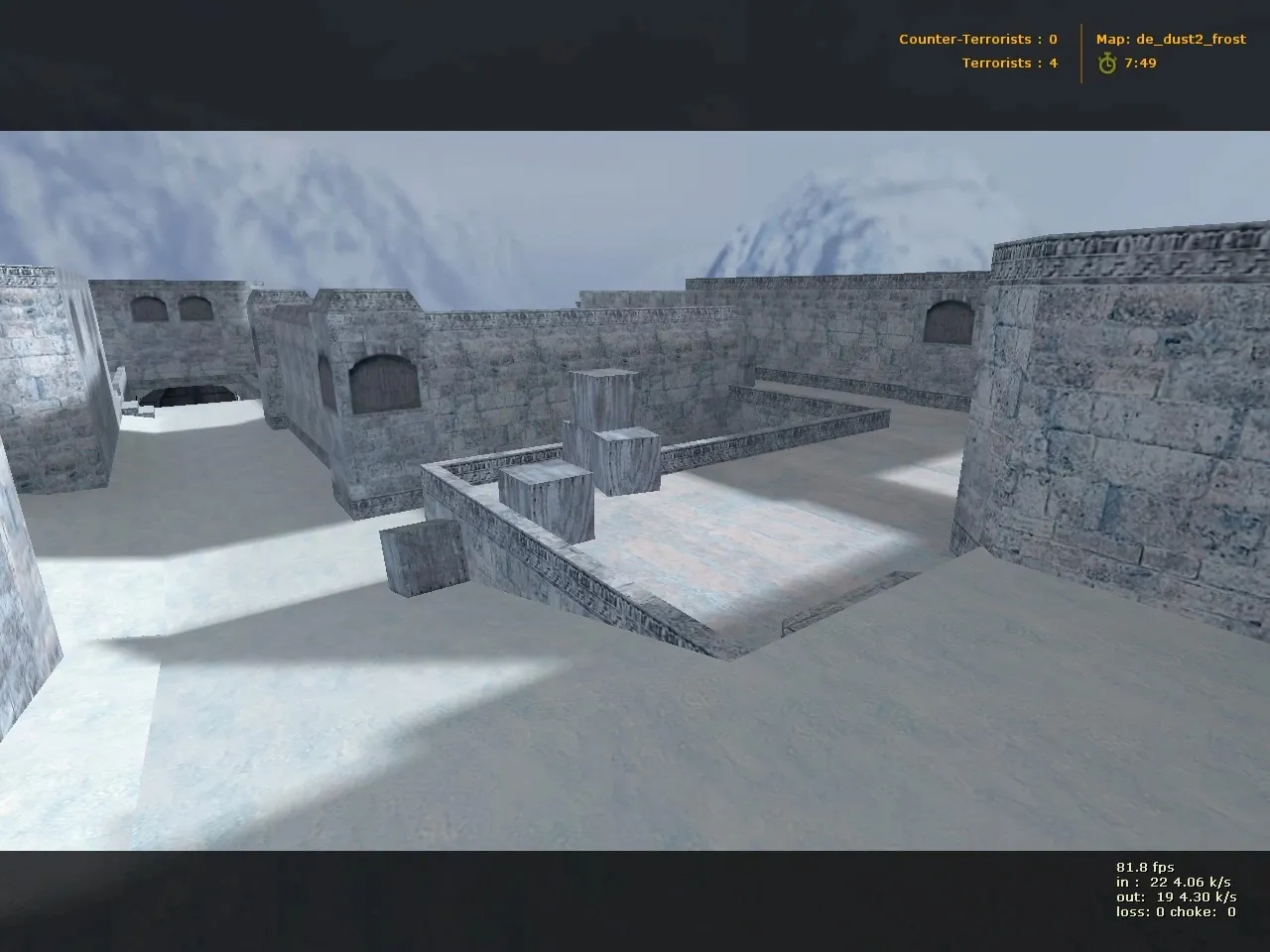 Скачать de_dust2_frost для CS 1.6: баланс сторон, точки атаки/дефа, .nav для ботов и оптимизация - Скриншот