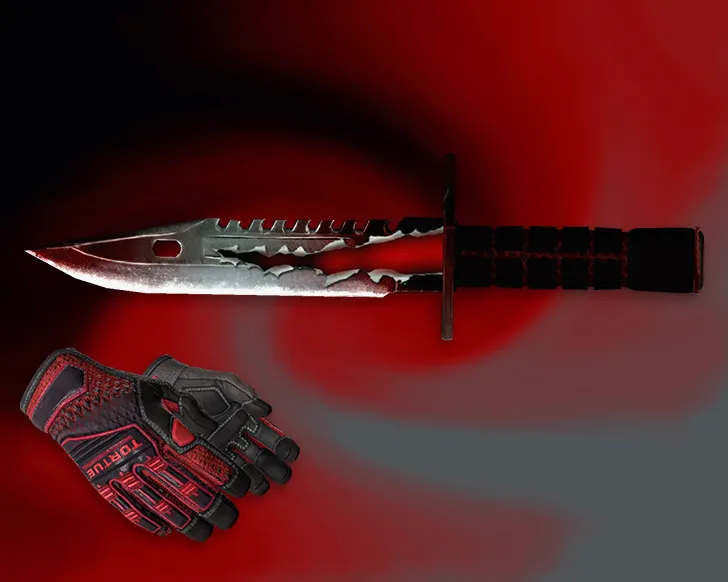 Скачать Штык-нож M9 «Трещина» + «Перчатки спецназа | Кровавое кимоно» для CS 1.6: v_ и p_ модели, звук, анимации - Скриншот