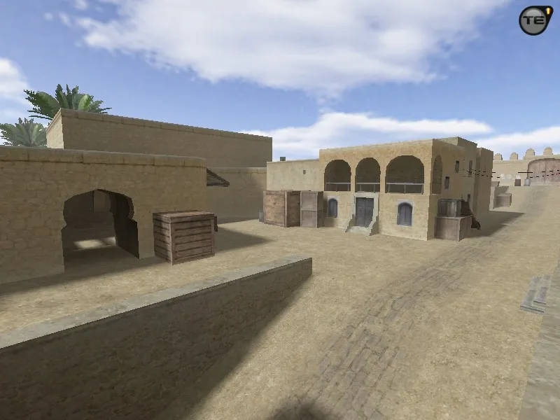 Скачать css_dust2_remake для CS 1.6: DE карта с балансом сторон, точками под плент и .nav для ботов - Скриншот