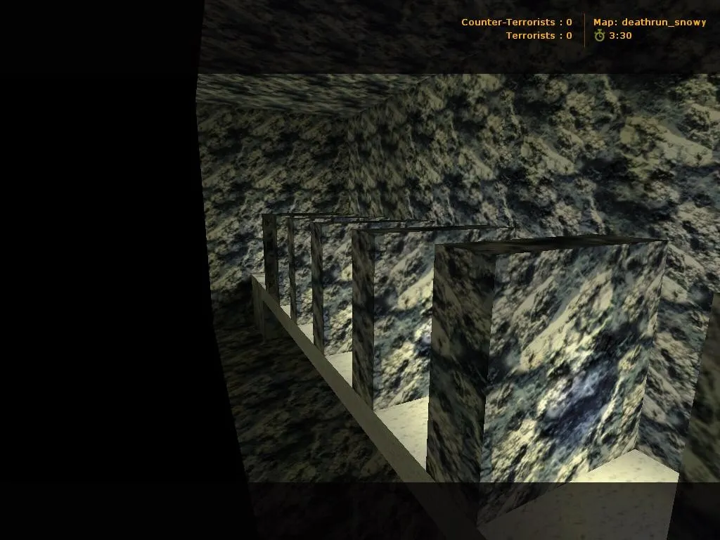 Скачать deathrun_snowy для CS 1.6: зимний deathrun, точки, маршруты, .nav и оптимизация wpoly/epoly - Скриншот