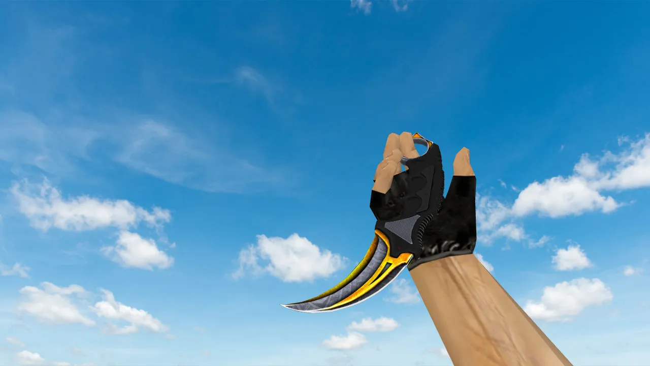 Модель ножа Karambit Aztech для CS 1.6: v_, p_, w_ файлы, звуки, анимация осмотра и качество текстур — скриншот 1