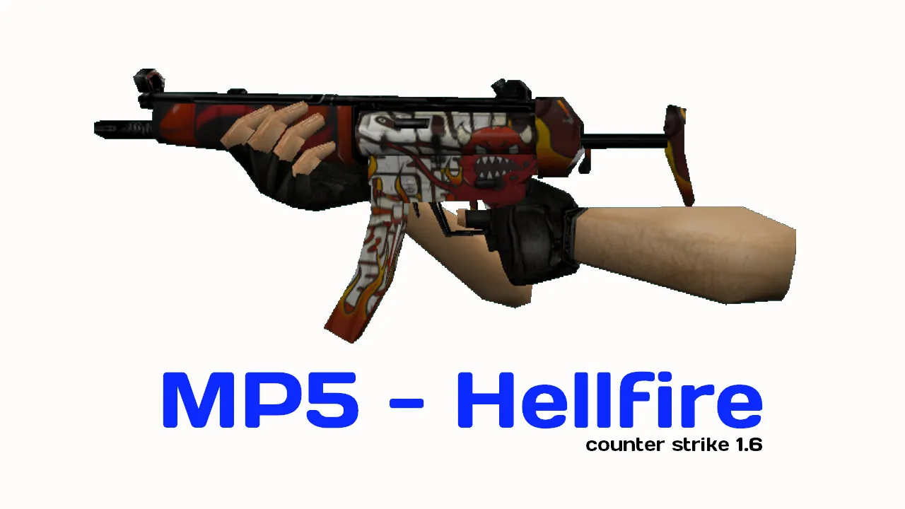 Скачать Модель MP5 Hellfire для CS 1.6 - Качественные текстуры и анимация - Скриншот