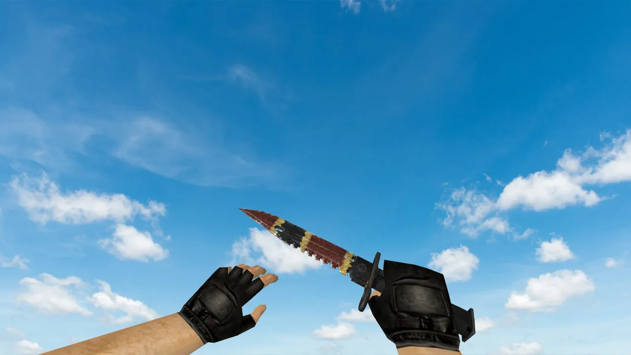 Скачать Модель ножа M9 Bayonet BS Snake v_model / p_model / w_model для CS 1.6: звуки, анимация осмотра, текстуры и качество - Скриншот