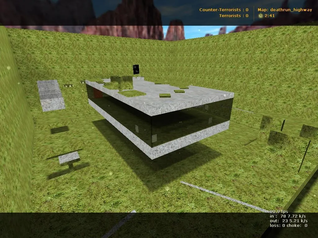 Скачать deathrun_highway для CS 1.6: маршрут, точки, .nav и оптимизация карты - Скриншот