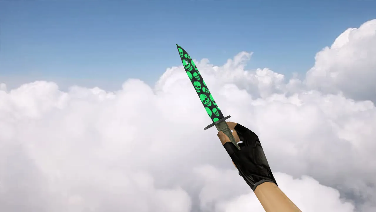 Модель ножа «Bayonet Skull Pattern» для CS 1.6: v_, p_, w_ файлы, звуки, анимация осмотра — скриншот 2