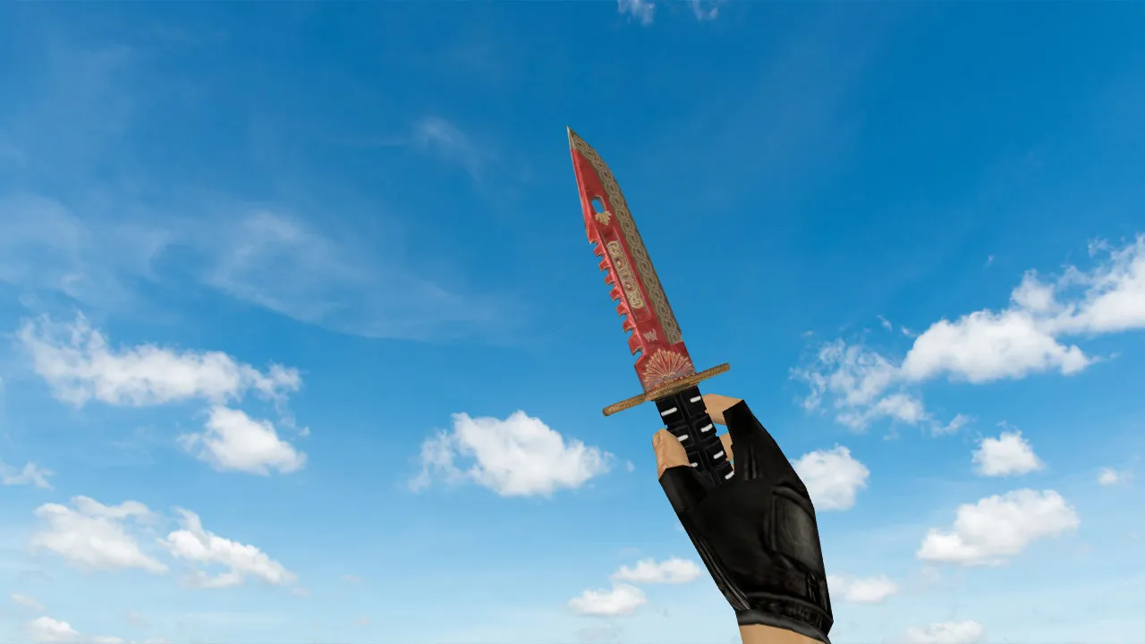 Скачать Модель ножа v_knife для CS 1.6 «M9 Bayonet Kyoto» — звуки, анимация осмотра, качество текстур - Скриншот