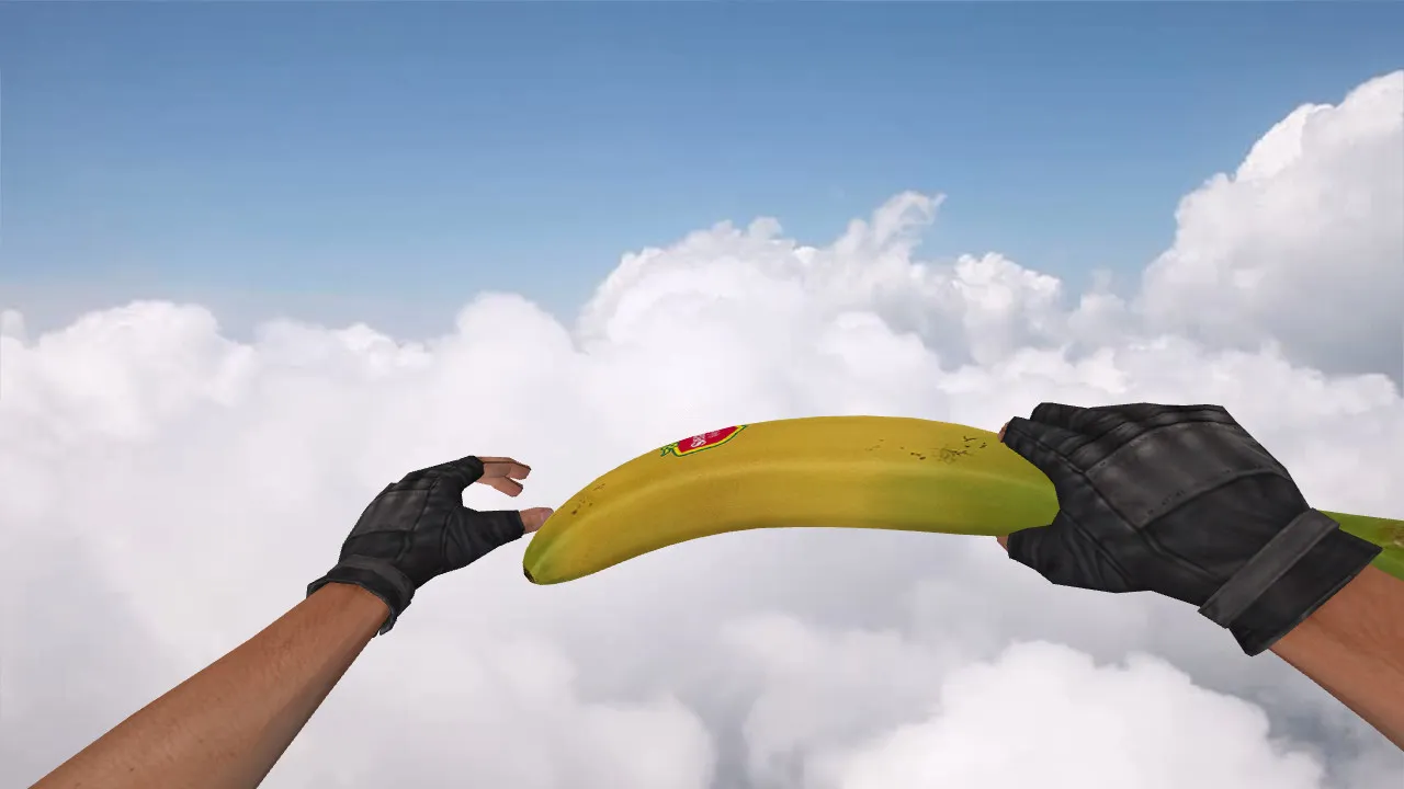 Скачать Модель нож «Банан» v_knife_banana, p_knife_banana, w_knife_banana для CS 1.6: звуки, анимация осмотра, текстуры - Скриншот
