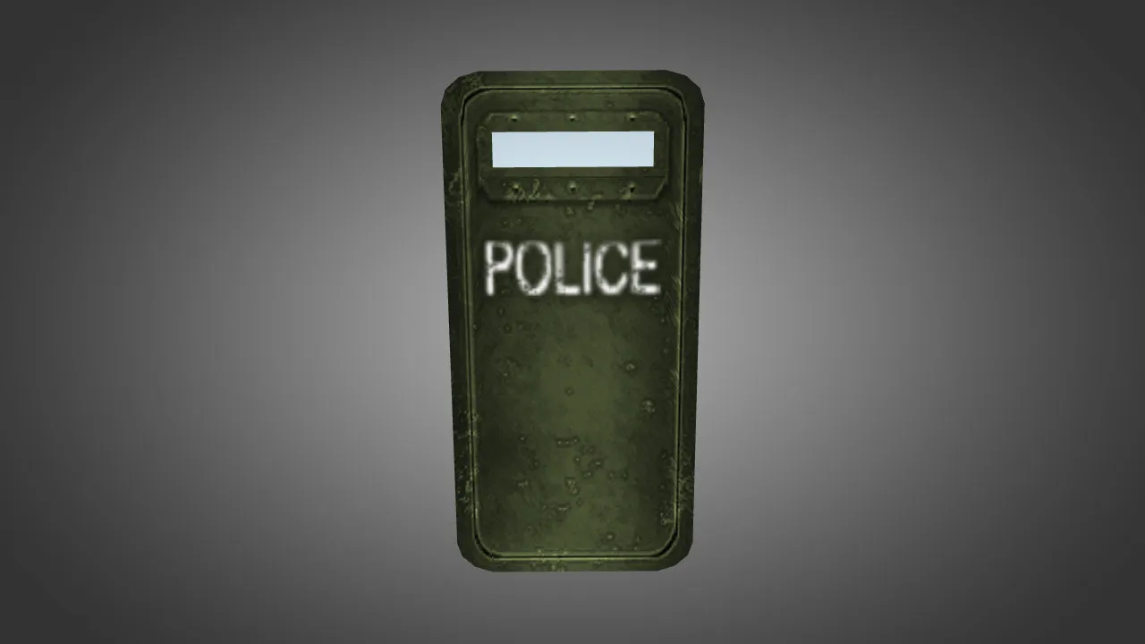 Скачать Green Police Shield v_ p_ w_ модель для CS 1.6: звуки, анимация осмотра и текстуры - Скриншот