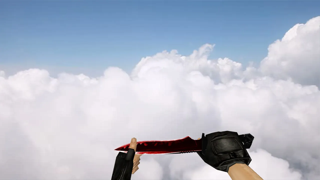Скачать Модель ножа Default Knife Duality Red v_default для CS 1.6: w_ и p_ модели, звук, анимация осмотра, текстуры - Скриншот