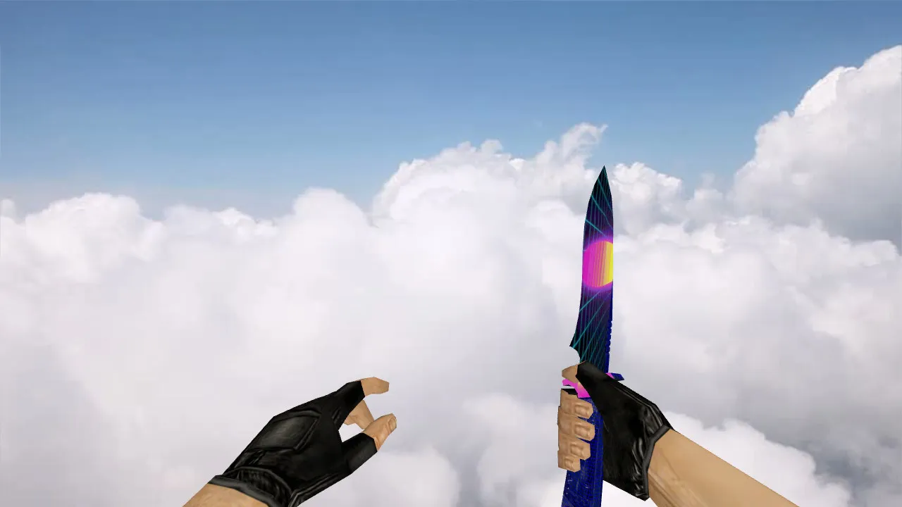 Скачать Модель «Vaporwave Knife» для CS 1.6: v_ и p_ модели, звуки, анимация осмотра, качество текстур - Скриншот