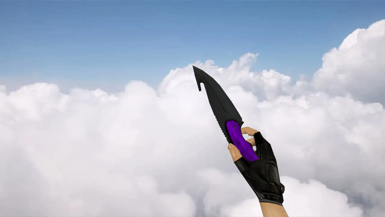 Скачать Модель ножа с лезвием-крюком «Ультрафиолет» v_knife_p модель для CS 1.6: звуки, анимация осмотра, текстуры - Скриншот