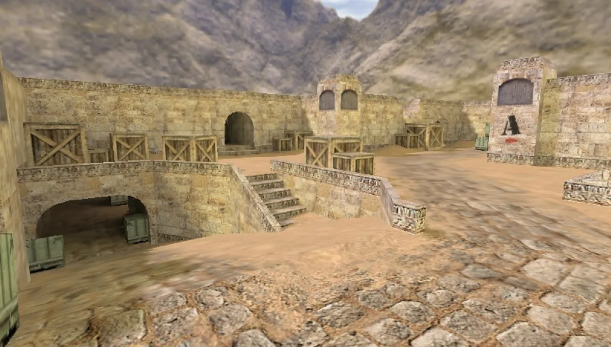 Скачать de_dust4never для CS 1.6: тактика, точки, оптимизация, .nav и баланс сторон - Скриншот