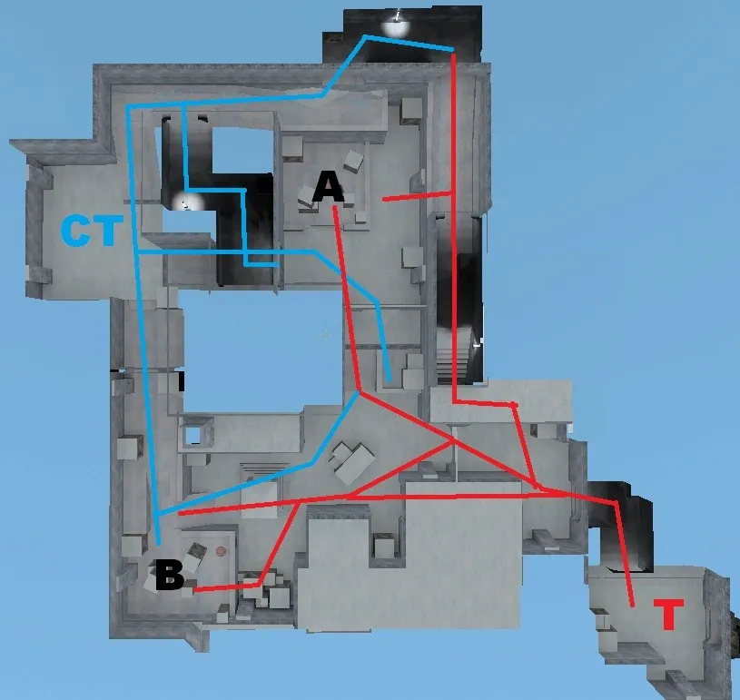 de_cold для CS 1.6: тактики за CT/T, точки, .nav и оптимизация карты для стабильного FPS — скриншот 4
