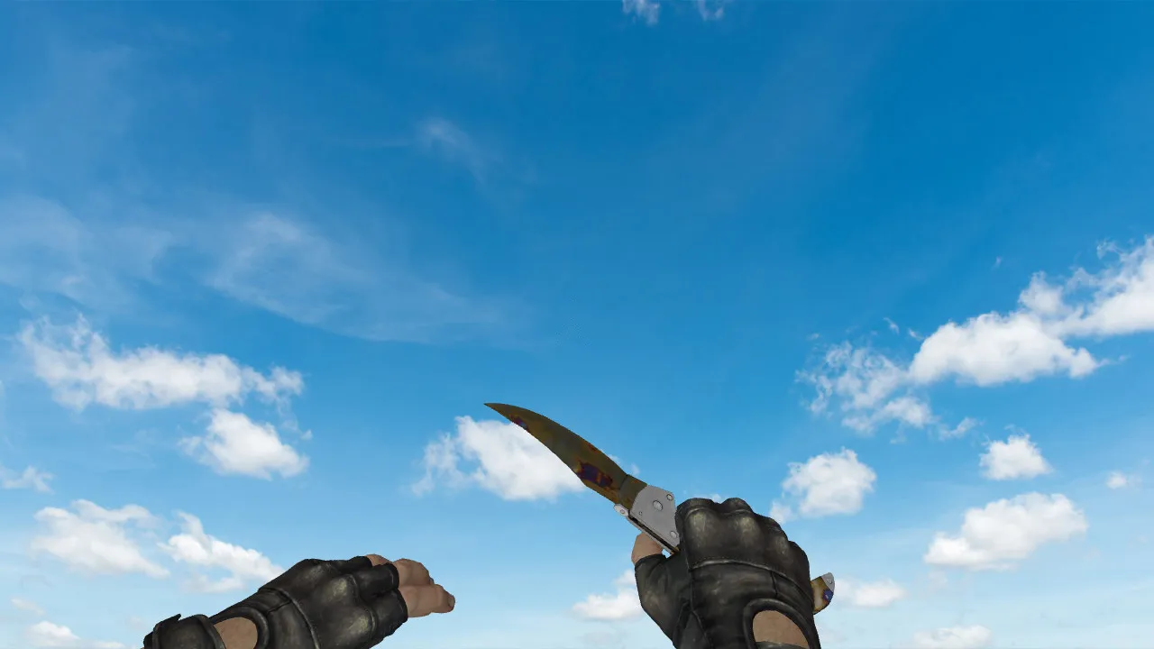 Скачать Модель ножа v_ Falchion «Поверхностная закалка» для CS 1.6: p_, w_, звук, анимации осмотра и текстуры - Скриншот