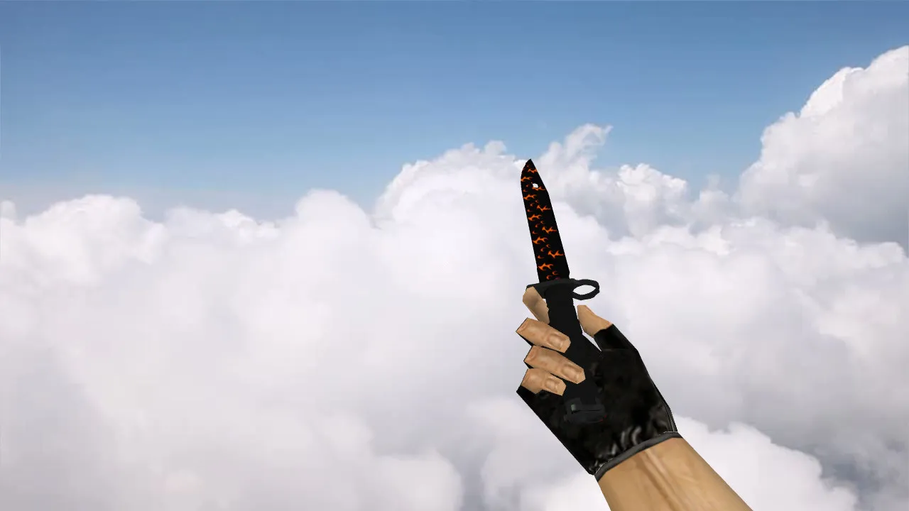 Модель Bayonet «Пламя» v_ для CS 1.6: p_, w_ нож, звуки, анимации осмотра, текстуры — скриншот 1
