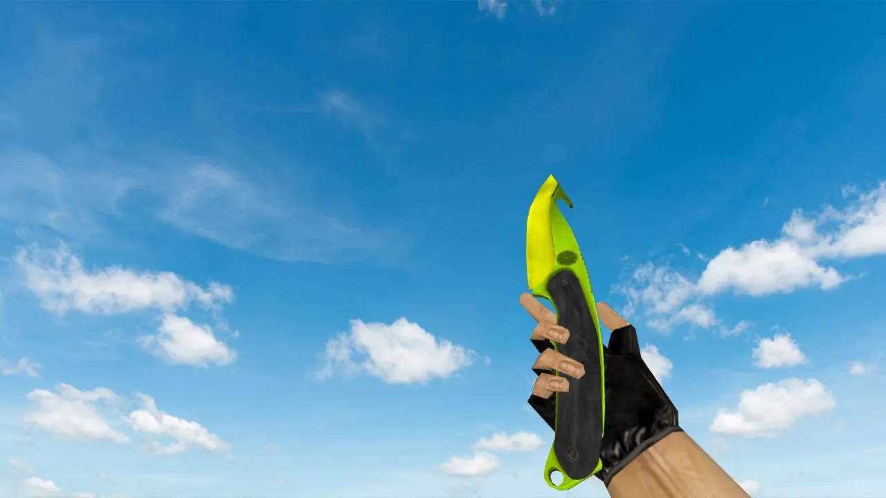 Скачать Модель «Gut Knife Hecklux Lime» v_ для CS 1.6: p_ и w_ файлы, звуки, анимация осмотра, текстуры - Скриншот