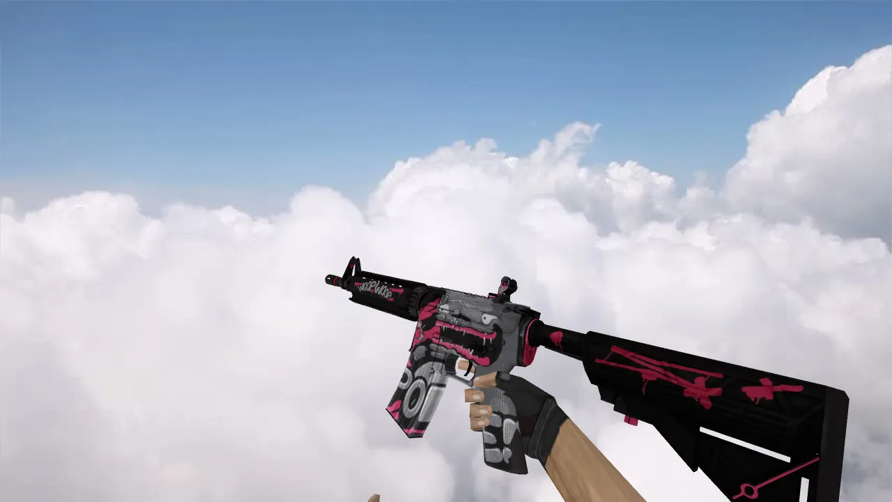 Модель M4A1 «M4A4 Woop Woop» v_ p_ w_ для CS 1.6: звуки, анимация осмотра и текстуры — скриншот 1