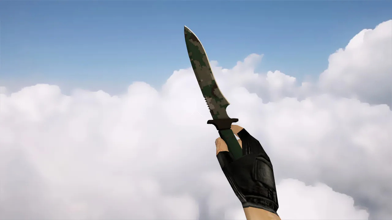 v_knife_ классический нож пиксельный камуфляж лес для CS 1.6: модель, звуки, анимация осмотра — скриншот 4