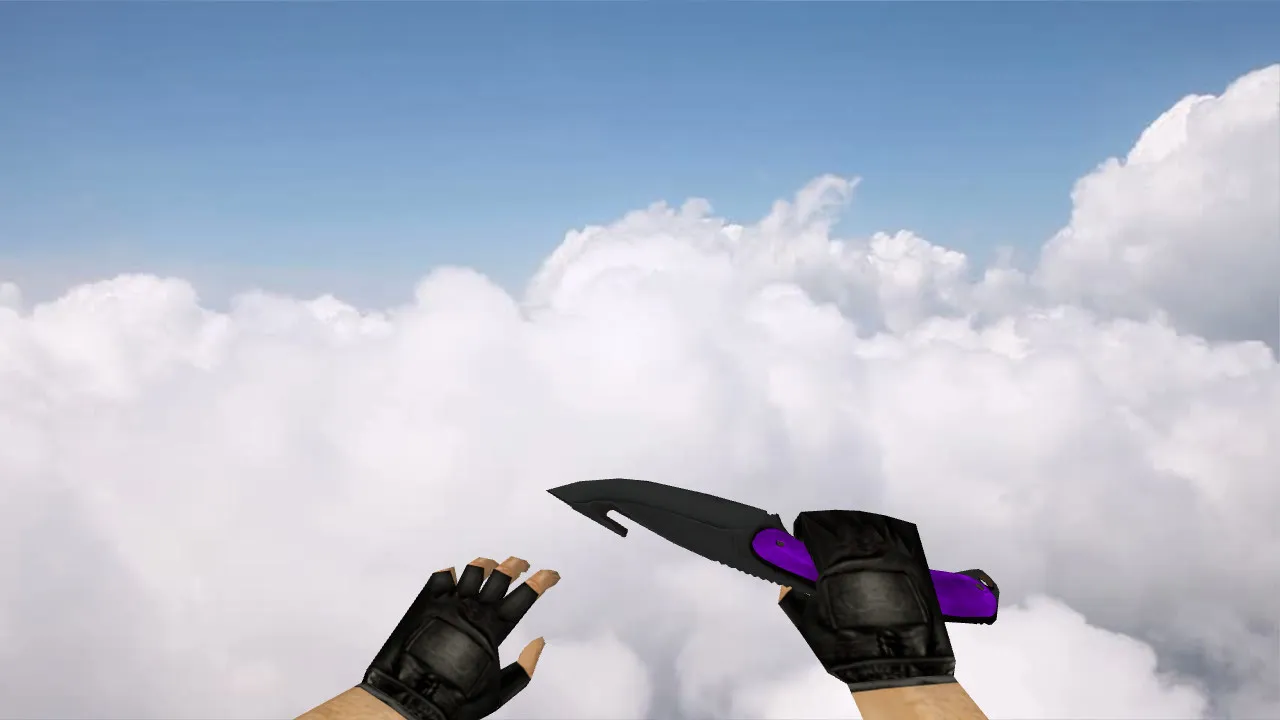 Скачать Модель ножа с лезвием-крюком «Ультрафиолет» v_knife_p модель для CS 1.6: звуки, анимация осмотра, текстуры - Скриншот