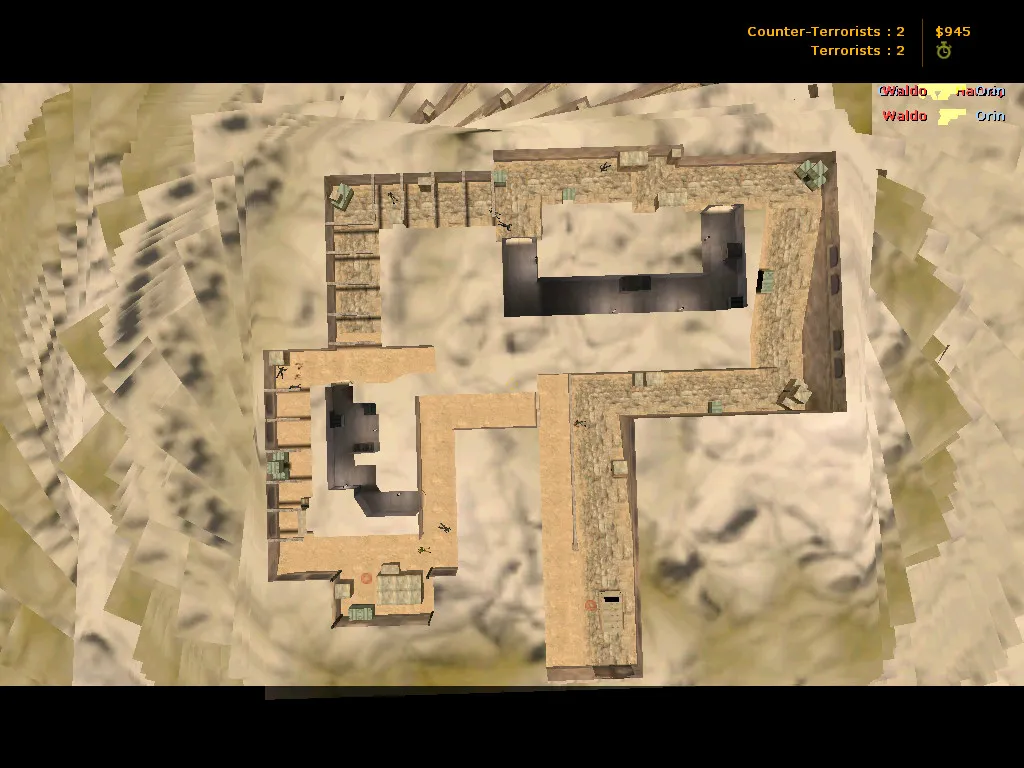 Карта de_dustkabul для CS 1.6: баланс сторон, точки, маршруты, bot .nav и оптимизация — скриншот 7