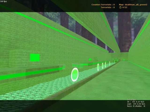 Скачать deathrun_all_green2 для CS 1.6: карта deathrun, точки для T/CT, боты и оптимизация - Скриншот