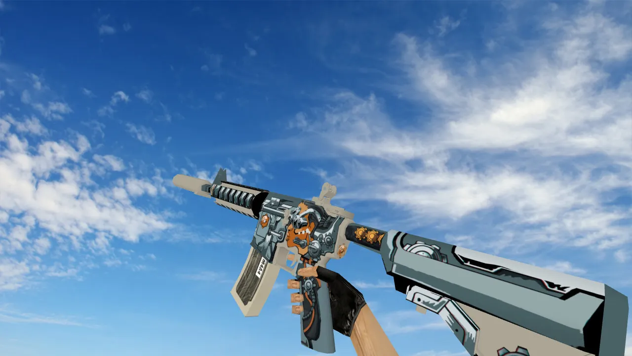 Модель M4A4 Cybernetic v_ модели для CS 1.6: анимация осмотра, звуки, качество текстур — скриншот 1