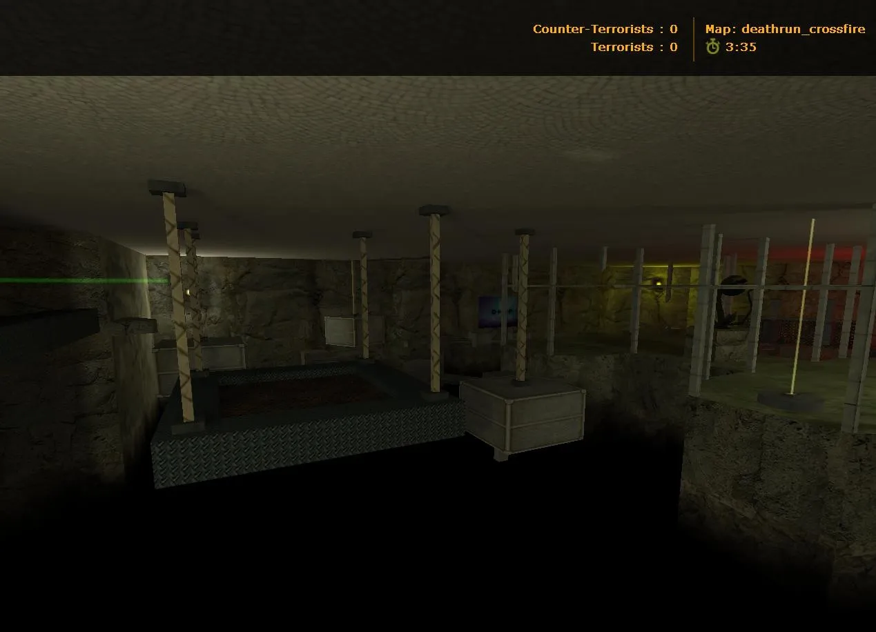 Скачать deathrun_crossfire для CS 1.6: карта deathrun, точки, рунки, нав для ботов и оптимизация - Скриншот