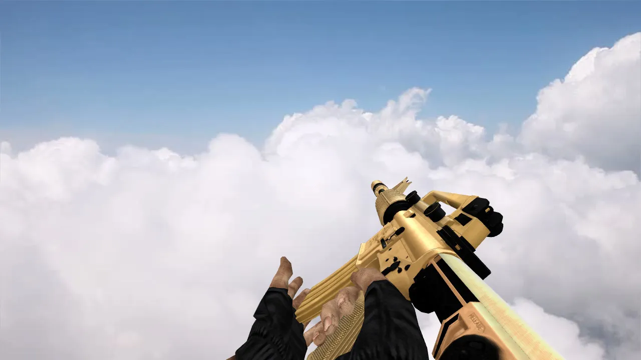 Скачать Модель v_m4a1 Modernized M4A1 Desert Edition для CS 1.6: p_m4a1, w_m4a1, звуки, анимация осмотра - Скриншот