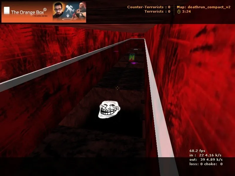 Скачать deathrun_compact_v2 для CS 1.6: тайминг ловушек, маршрут за CT/T и .nav для ботов - Скриншот