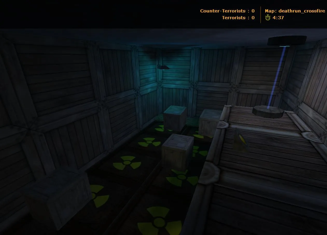 Скачать deathrun_crossfire для CS 1.6: карта deathrun, точки, рунки, нав для ботов и оптимизация - Скриншот