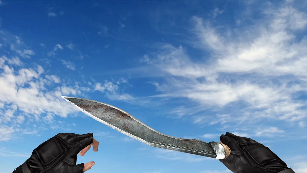 Скачать Модель ножа «PB Amok Kukri» v_ p_ w_ для CS 1.6: звуки, анимация осмотра, текстуры и настройка - Скриншот