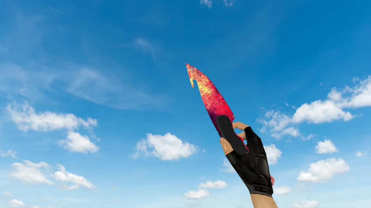 Скачать Gut Knife Neon Impulse v_ / p_ / w_ модель для CS 1.6: звук, анимация осмотра, качество текстур - Скриншот