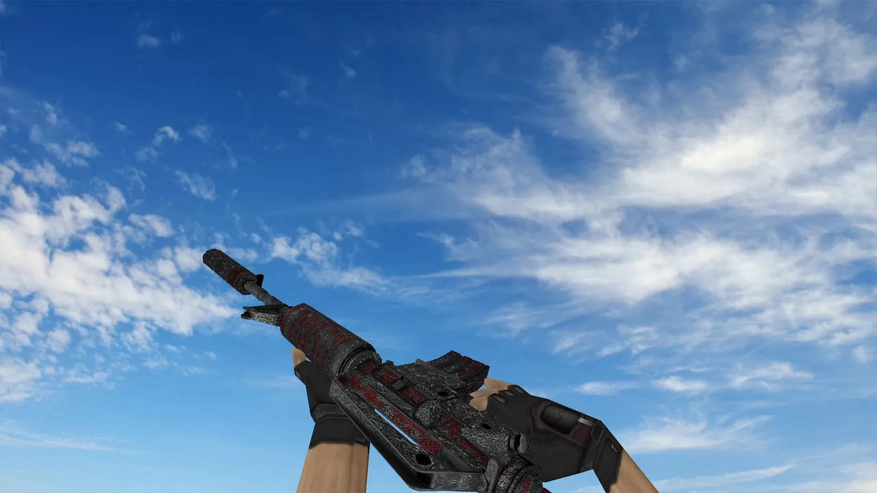 Скачать Модель M4A1 Steel Plexus Freestyle для CS 1.6: v_m4a1, p_m4a1, w_m4a1, звуки, анимация осмотра - Скриншот