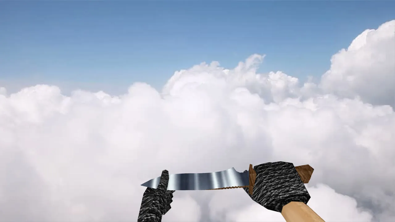 Скачать Модель «Default Knife Metal Wood» для CS 1.6: v_ и p_ модели, звук, анимации осмотра, текстуры, качество - Скриншот