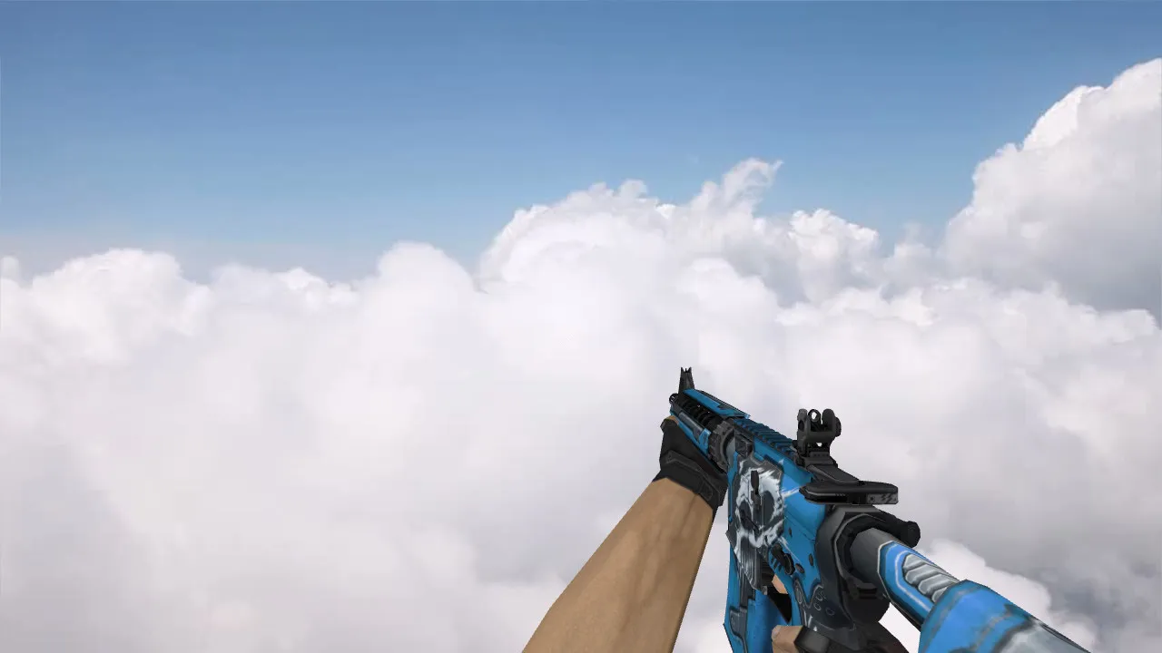 Модель M4A4 War Blue для CS 1.6: v_, p_, w_ модели, звуки, анимация осмотра и качество текстур — скриншот 3