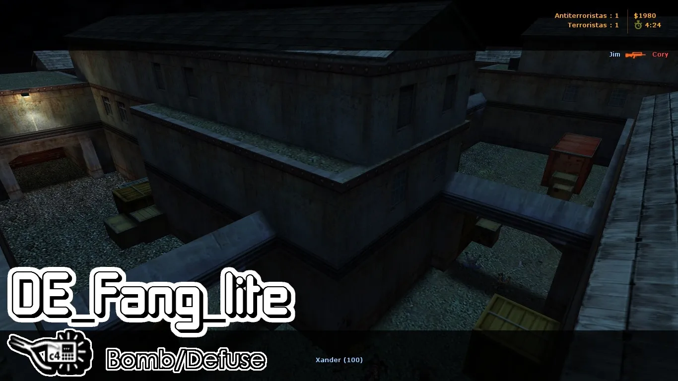 Скачать de_fang_lite для CS 1.6: тактика, точки, оптимизация, .nav и настройка сервера - Скриншот