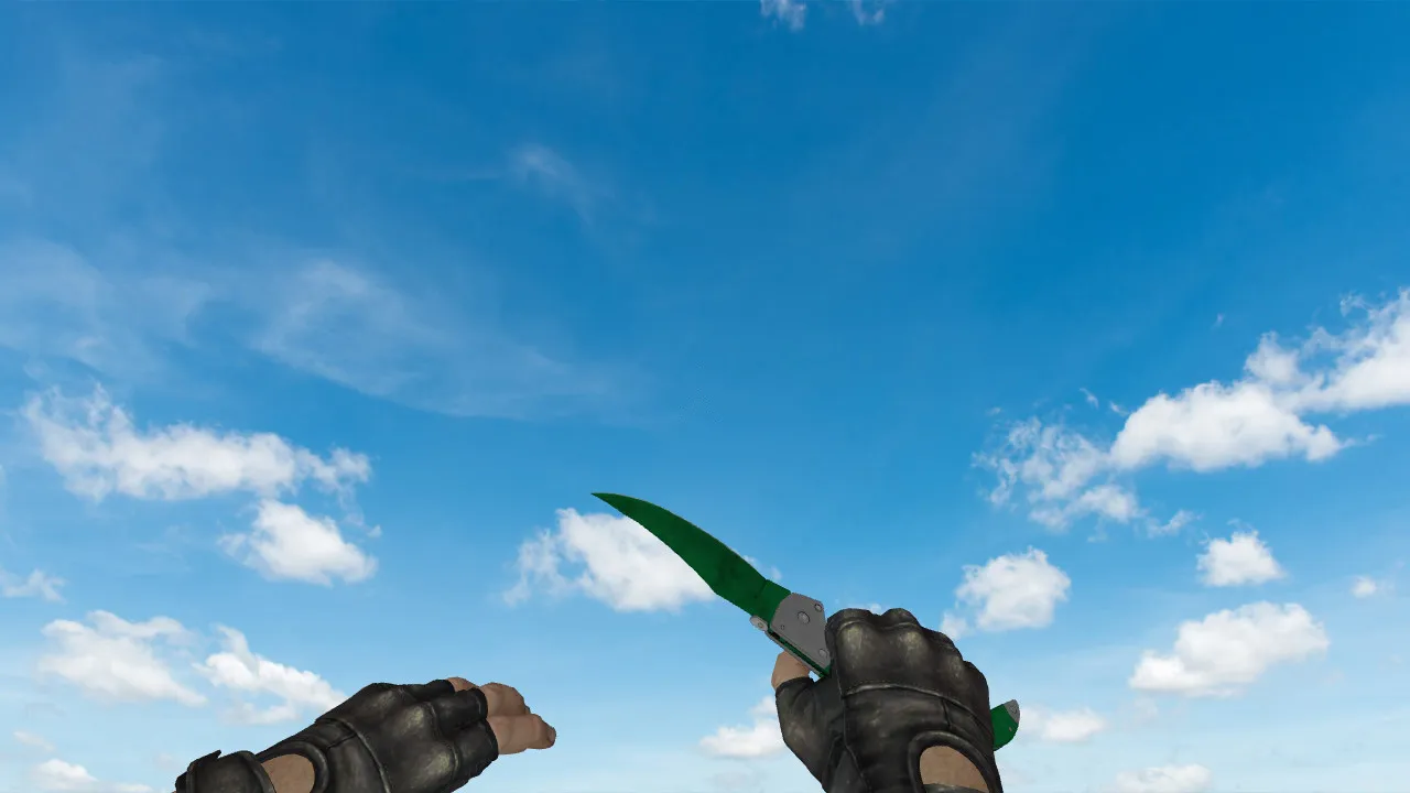 Скачать Falchion Gamma Doppler Emerald v_ модели для CS 1.6: ножи, анимация осмотра, звуки, качество текстур - Скриншот