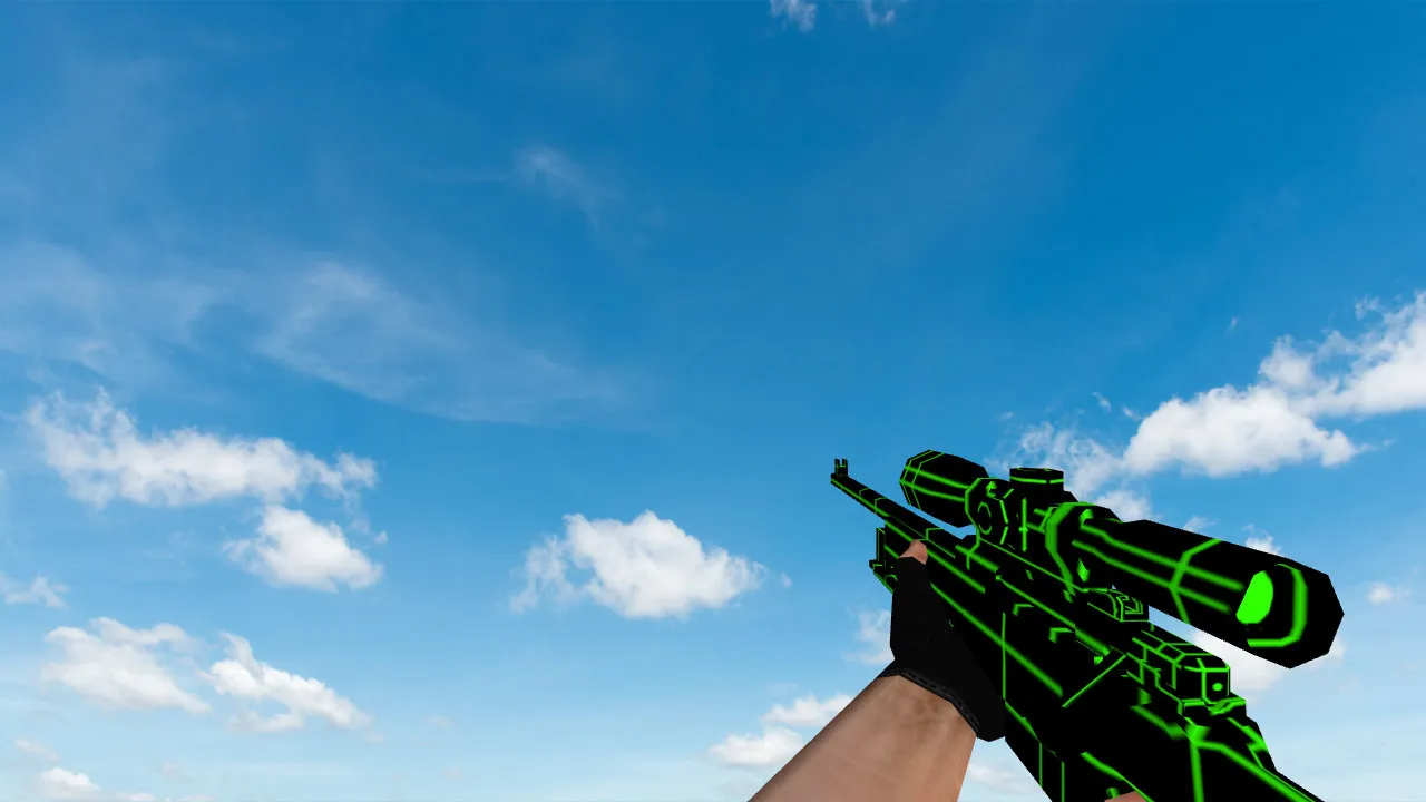 Скачать Пак моделей оружия «Greenlines Weapon Set» для CS 1.6: v_, p_, w_ модели, звуки, анимация осмотра и качество текстур - Скриншот
