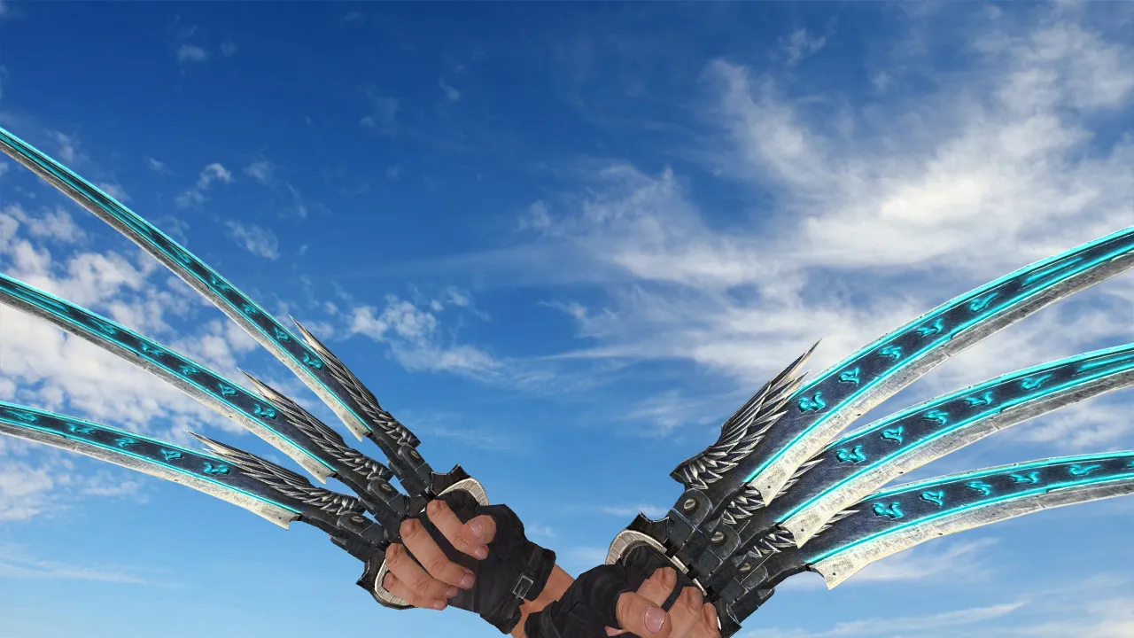 Скачать Модель ножа «Thanatos Tail» для CS 1.6: v_ p_ w_ файлы, звуки, анимации осмотра и качество текстур - Скриншот