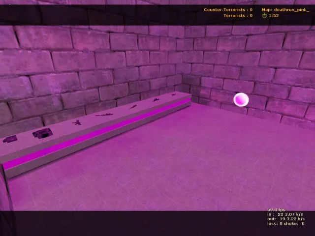 Скачать deathrun_pink_e для CS 1.6: карта deathrun, точки, маршруты, .nav и оптимизация - Скриншот
