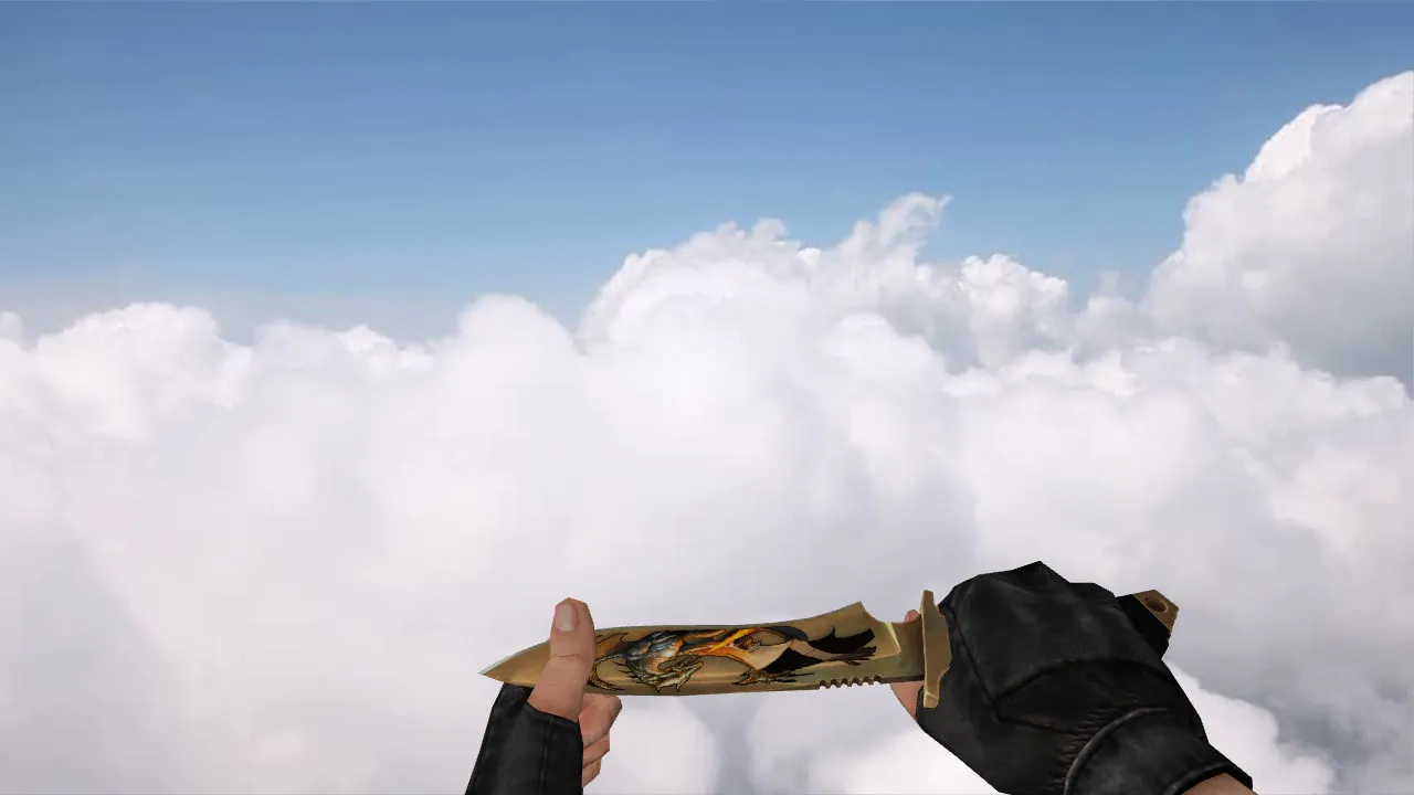 Модель ножа «Золотой дракон» v_knife для CS 1.6: p_ и w_ модели, звуки, анимации осмотра — скриншот 2