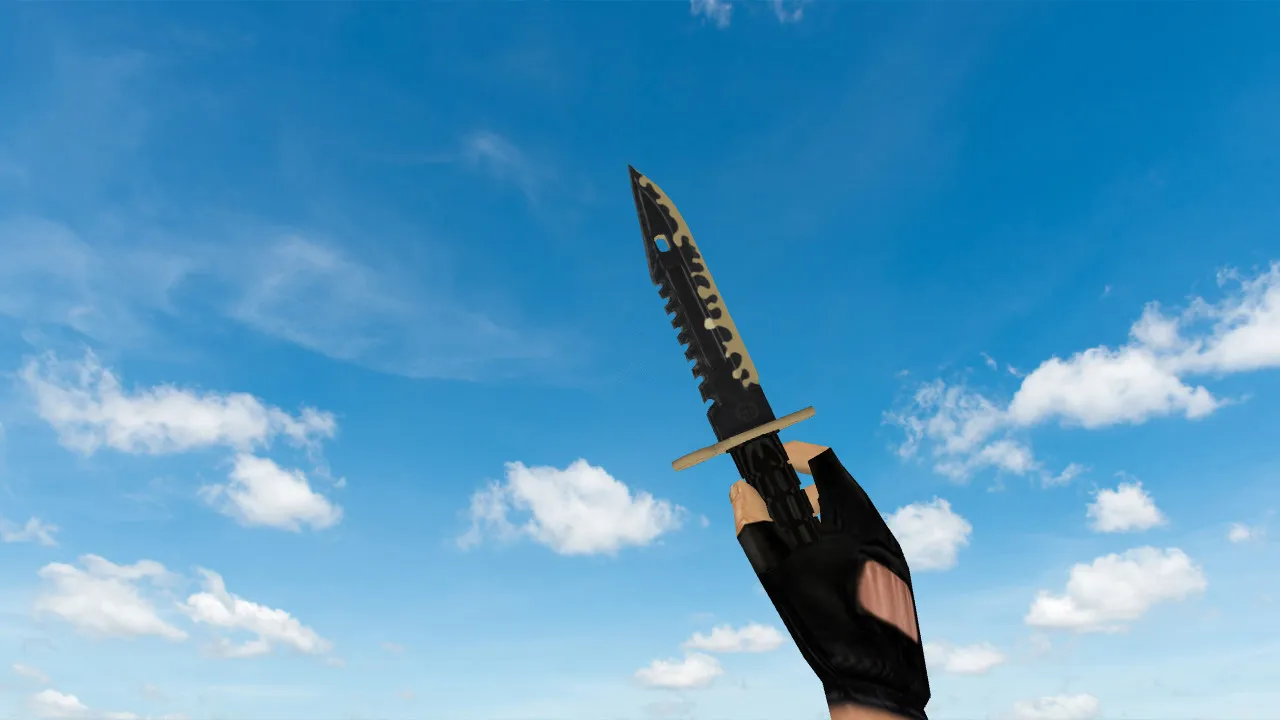 Модель ножа M9 Bayonet Combat для CS 1.6: v_, p_, w_ файлы, звук, анимация осмотра и качество текстур — скриншот 2