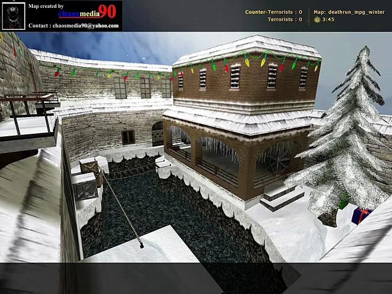Скачать deathrun_mpg_winter — карта Deathrun для CS 1.6: зимний стиль, точки, раунды и настройка под сервер - Скриншот