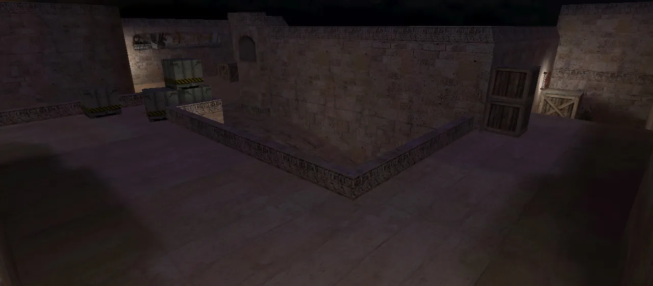 Скачать de_dust2_long_night для CS 1.6: ночная Dust2, точки, .nav для ботов и оптимизация - Скриншот